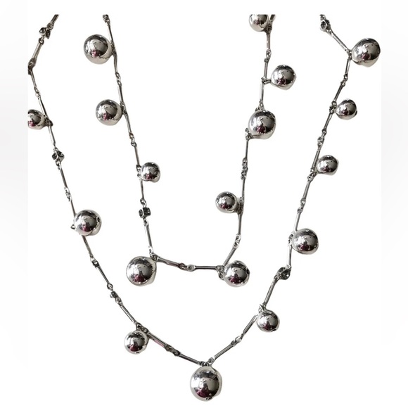 Kate Spade Silver Double Strand Long Necklace - Picture 3 of 6